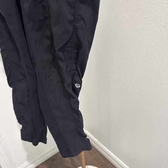 Lululemon Black Micro Striped Track Pants with Pockets Size 2 - Picture 2 of 4